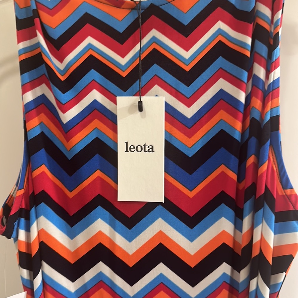 Colorful Leota Finley Jersey Faux Wrap Dress Chevron Dress, XL - Picture 5 of 6
